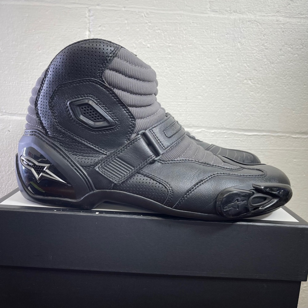 Alpinestars S-MX 1 Vented Motorcycle Boots Black Leather Men's Size 13.5 US